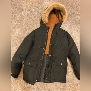 Old Navy Puffer Fur Hooded Winter Coat youth large
